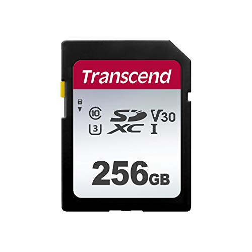 Transcend Highspeed 256GB SDXC Speicherkarte (für Digitalkameras; Bilder & Videos; Autoradio) Class 10, UHS-I U3, Video Speed Class V30 für 4K Ultra HD TS256GSDC300S-E (umweltfreundliche Verpackung) von Transcend