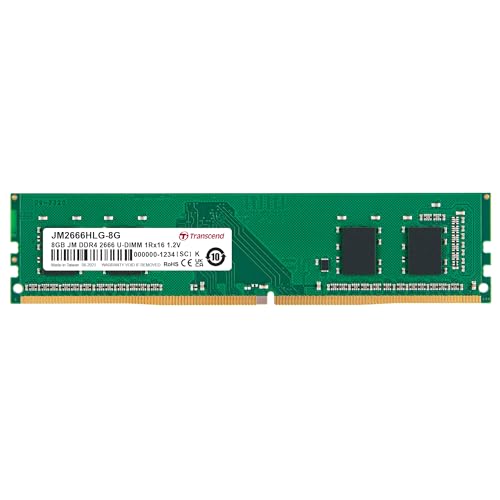 Transcend JM2666HLG-8G Arbeitsspeicher 8 GB DDR4 2666 MHz Arbeitsspeicher Modul (8 GB, DDR4, 2666 MHz, U-DIMM) von Transcend