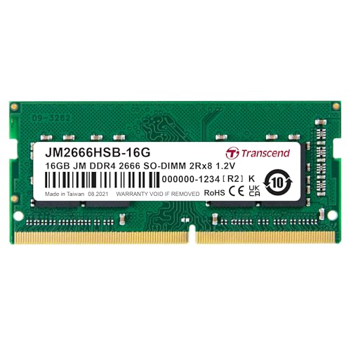 Transcend JM2666HSB-16G 16GB DDR4 2666 MHz Arbeitsspeicher Module (16 GB, DDR4, 2666 MHz, SO-DIMM) von Transcend