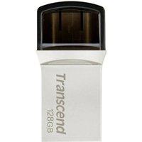 Transcend JetFlash 890 USB-Zusatzspeicher Smartphone/Tablet Silber 128GB USB 3.2 Gen 2 (USB 3.1), US von Transcend