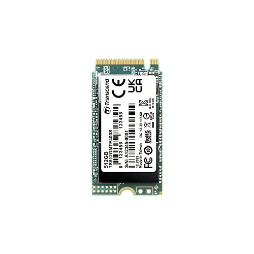 Transcend MTE400S 512 GB NVMe PCIe Gen3 x4 M.2 2242 Internal Solid State Drive (SSD) 3D TLC NAND (TS512GMTE400S) von Transcend