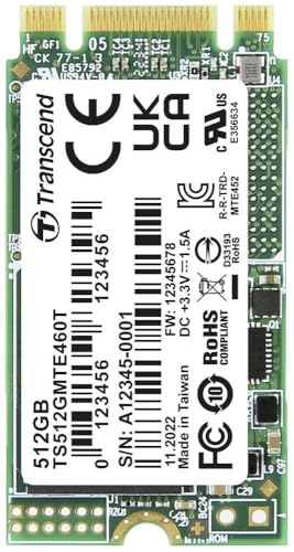 Transcend MTE460T 512GB Interne M.2 PCIe NVMe SSD 2242 PCIe NVMe 3.0 x2 Industrial TS512GMTE460T von Transcend