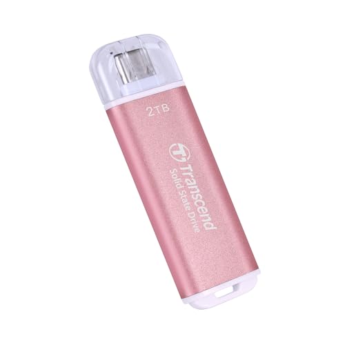 Transcend 2TB Portable SSD ESD300P USB Typ-C 10Gbps PS4/PS5 kompatibel Pink - TS2TESD300P von Transcend