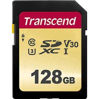 Transcend Premium 500S SDXC-Karte 128GB Class 10, UHS-I, UHS-Class 3, v30 Video Speed Class von Transcend