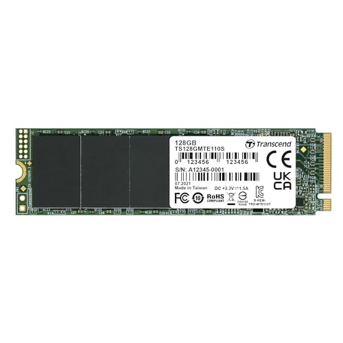 Transcend 128GB PCIe™ Gen3 x4 M.2 SSD 2280 für High-End-Anwendungen (Gaming, digitale Audio- und Videoproduktionen, etc.); schnelle Übertragung (bis zu1.700 / 1.400 MB/s) TS128GMTE110S von Transcend