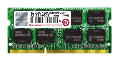 Transcend TS1GSK64V6H Speichermodul 8GB DDR3 1600 SO-DIMM 2Rx8 512Mx8 CL11 1.5V von Transcend