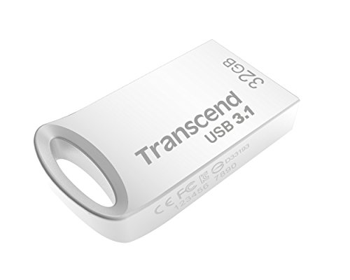 Transcend 32GB JetFlash, kleiner und kompakter USB-Stick 3.1 Gen 1 (für Schlüsselbund), mit Frustration-Free-Verpackung, Silber - TS32GJF710SPE von Transcend