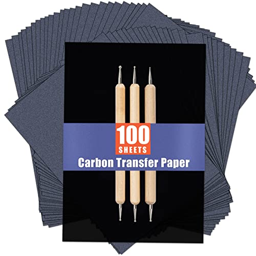 psler Carbon Paper Sheets Transfer Papier Kohlepapier zum Nachzeichnen von Graphit-Transferpapieren 100 St¨¹ck, schwarzes Graphitpapier A4, 21 x 30 cm von PSLER