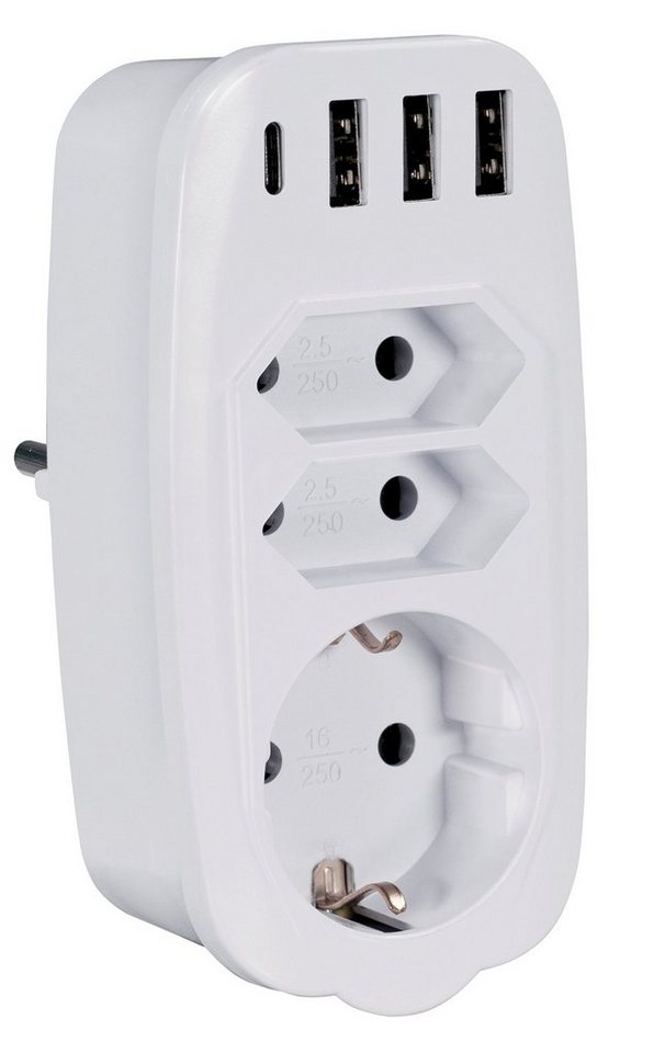 Maxtrack Mehrfachsteckdose, Mehrfachadapter mit USB Ladefunktion von Maxtrack