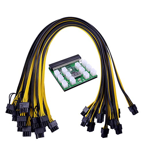 Transplant Power Module Breakout Board für HP 750 W 1200 W PSU Server Power Conversion + 12 Stück 6-Pin auf 8-Pin Stromkabel für BTC von Transplant
