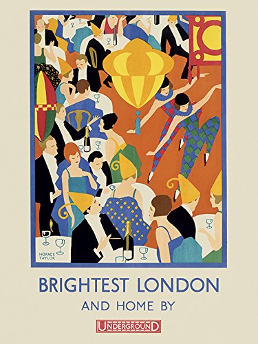 Transport for London Brightest London and Home 1924 Kunstdruck auf Leinwand, 60 x 80 cm, Baumwoll-Mischgewebe, Mehrfarbig, 60 x 80 x 3.2 cm von Transport London