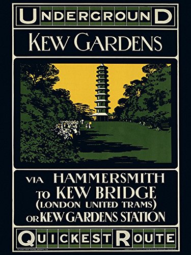 Transport For London Kew Gardens 1908 Kunstdruck auf Leinwand, 60 x 80 cm, Polyester, Mehrfarbig, 60x80x3.2 cm von Transport For London