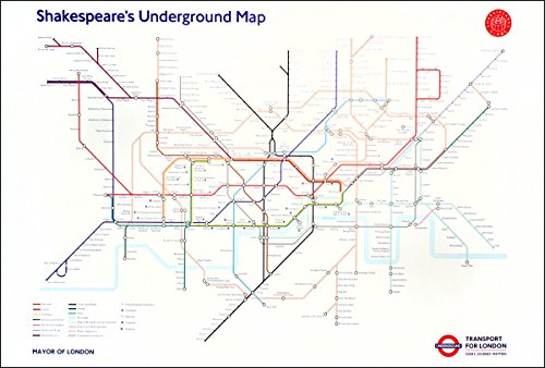 Transport for London Shakespeare 's Underground Map Maxi Poster, Holz, Mehrfarbig Transport for London Shakespeare 's Underground Map Maxi Poster, Holz, Mehrfarbig von Pyramid International