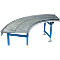 Klein-Rollenbahn, Stahlrohrrollen, 45° Kurve, Bahnbreite 500 mm, Achsabstand 25 mm von Jungheinrich PROFISHOP