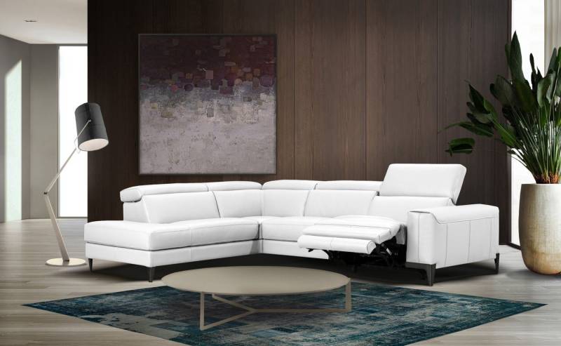 CALIA ITALIA Ecksofa Benja, Designsofa mit erstklassigen Komfortfunktionen zum Wohlfühlen, in Leder, mit elektrischer Relaxfunktion von CALIA ITALIA