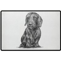 Dackel Rauhaardackel Teckel Dachshund Jagdhund Geschenk Hundehalter Mama Papa - Fußmatte Schmutzfänger Fußabtreter von TrashpandaInternet