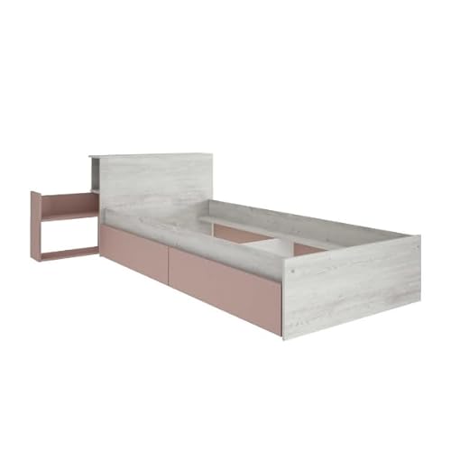 Einzelbett Kazim 90 x 200 cm mit Stauraum – Altrosa Einzelbett Kazim 90 x 200 cm mit Stauraum – Altrosa von Trasman