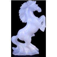 Blaue Chalcedon-Pferdestatue - Handgeschnitztes Stehendes Pferd, Natürliche Blaue Kristallfigur, Feng-Shui-Dekor, Spirituelles Tiergeschenk Blaue Chalcedon-Pferdestatue - Handgeschnitztes Stehendes Pferd, Natürliche Blaue Kristallfigur, Feng-Shui-Dekor, Spirituelles Tiergeschenk von TraubeShop