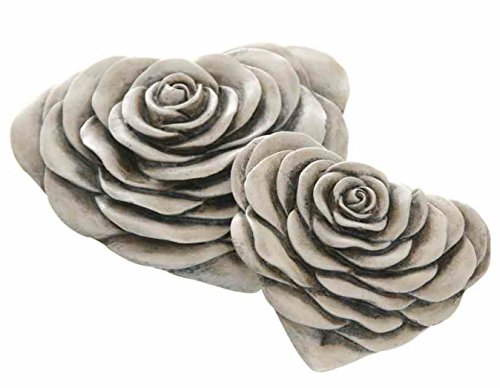 Trauer-Shop Deko Herz Rosen Grabdekorationen Herzform 2er Set. 10cm / 13,5cm. 2 Größen, 2 Stück von Trauer-Shop