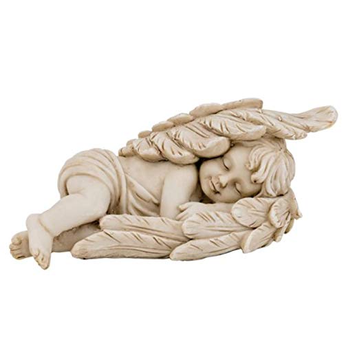 Trauer-Shop Dekorative Engelfigur schlafend liegend in Engelsflügeln. L 15 cm. Lieferung 1 Stück von Trauer-Shop