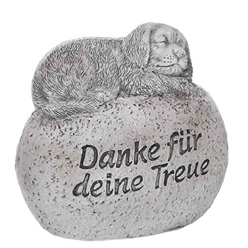 Gedenkstein Hund mit Gravur. Danke für Deine Treue. Breite 12 cm. 1 Stück von Trauer-Shop
