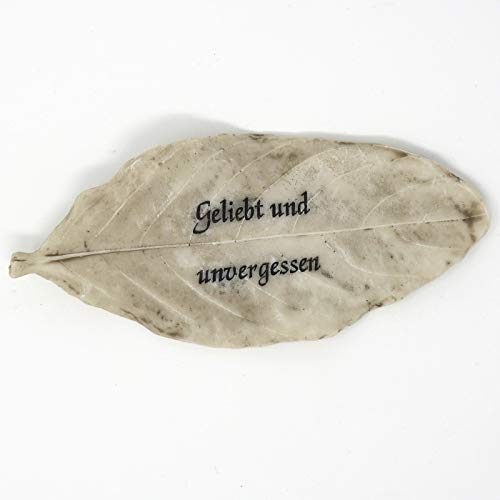 Trauer-Shop Grabinschrift zum Gedenken, Blatt mit Gravur, Geliebt und unvergessen. B 16 cm. 1 Stück Trauer-Shop Grabinschrift zum Gedenken, Blatt mit Gravur, Geliebt und unvergessen. B 16 cm. 1 Stück von Trauer-Shop