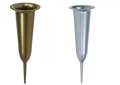Grabvasen Gold und Silber, Steckvasen Kunststoff. Länge 28,5 cm. 2 Stück Sortiert Grabvasen Gold und Silber, Steckvasen Kunststoff. Länge 28,5 cm. 2 Stück Sortiert von Trauer-Shop