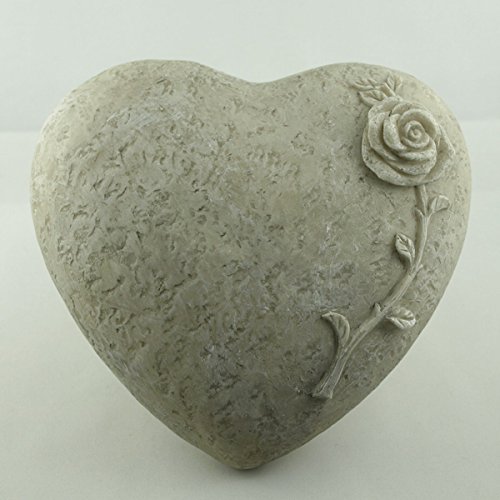 Trauer-Shop Deko Herz mit Rose zum Legen, Steinoptik Polyresin. Durchmesser 18cm. 1 Stück Trauer-Shop Deko Herz mit Rose zum Legen, Steinoptik Polyresin. Durchmesser 18cm. 1 Stück von Trauer-Shop