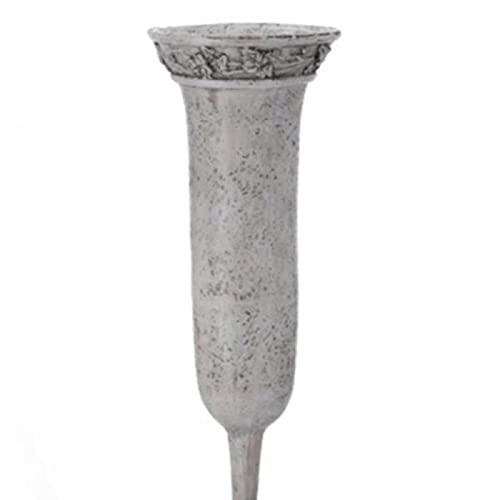 Stecker Grabvase grau Silber mit Efeurand Dekor. Länge 34 cm von Trauer-Shop