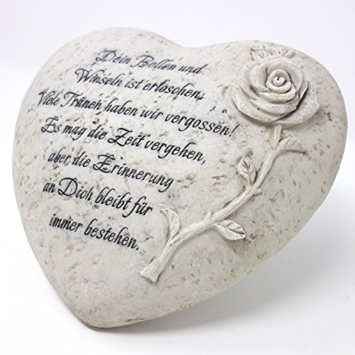 Trauer-Shop Tiergrabstein Herz mit Spruch, Dein Bellen und. 17cm. 1 Stück von Trauer-Shop