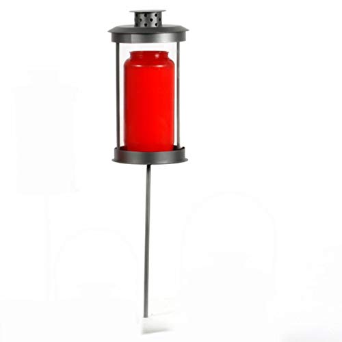 Trauer-Shop Laterne silbergrau mit Stab und klaren Glas inklusive einer roten Grabkerze. Länge mit Stab 49 cm. Trauer-Shop Laterne silbergrau mit Stab und klaren Glas inklusive einer roten Grabkerze. Länge mit Stab 49 cm. von Trauer-Shop