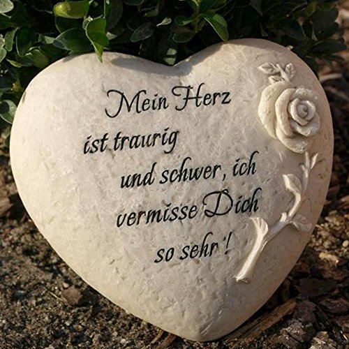 Trauerherz Grab Spruch - Mein Herz ist traurig und schwer, ich vermisse Dich so sehr ! Trauerherz Grab Spruch - Mein Herz ist traurig und schwer, ich vermisse Dich so sehr ! von Trauer-Shop