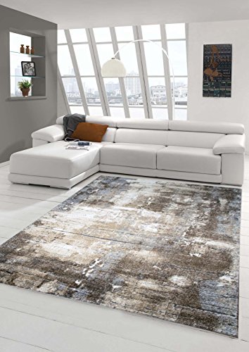 Teppich-Traum FLURLÄUFER Designer Teppich Wohnzimmer modern ABSTRAKT Linien braun beige grau Creme meliert Größe 80x150 cm von Traum