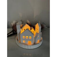 Lichterkranz/Häuschenkranz/Ringtablett/Tablett/Untersetzer/Deko/Häuschen/Schalehandgemacht/Geschenk/Deko Raysin von Traum38