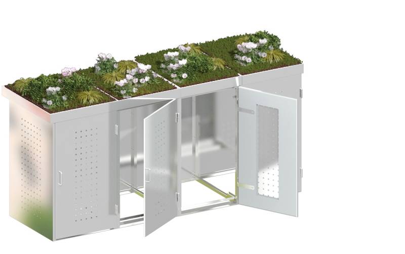 TraumGarten BINTO Komplettset Edelstahl, versch. Größen-4 er Box-Pflanzschale von TraumGarten