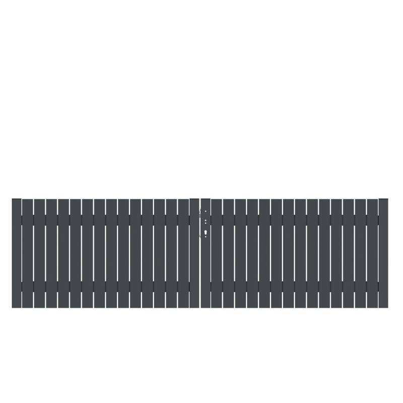 TraumGarten SQUADRA Alu Doppeltor silber 3100 x 900 mm von TraumGarten
