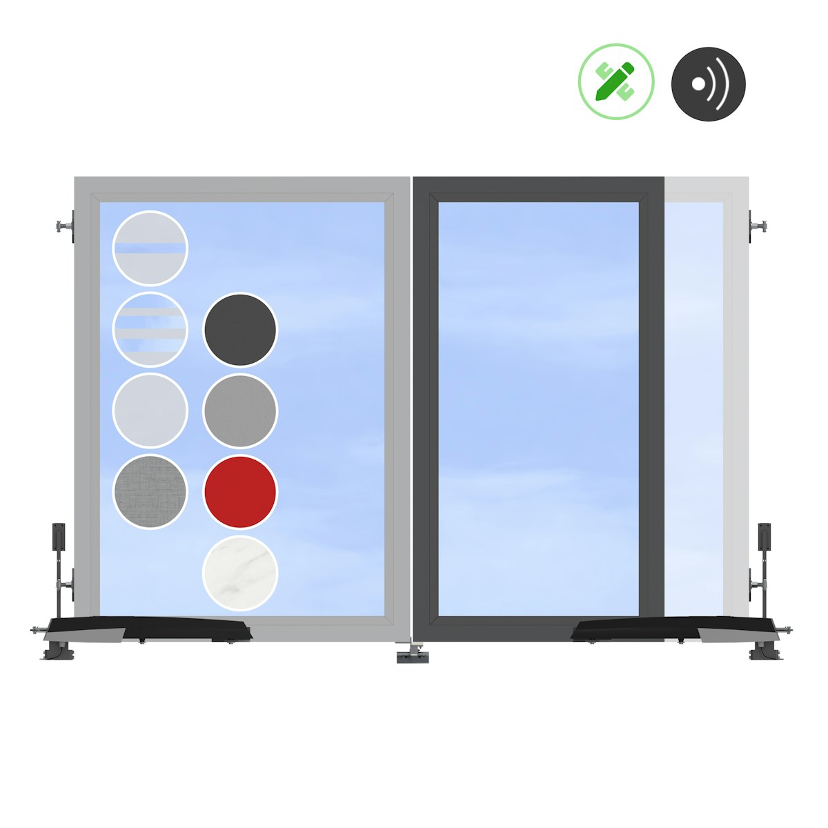 TraumGarten SYSTEM BOARD/GLAS Doppeltor auf Maß mit E-Antrieb von TraumGarten