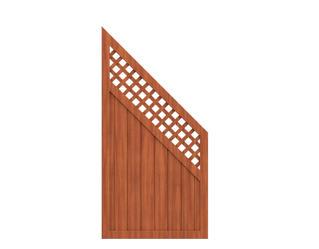 TraumGarten Sichtschutzzaun LONGLIFE RIVA Abschlusselement mit Gitter Braun - BxH: 90x180/90 cm von TraumGarten