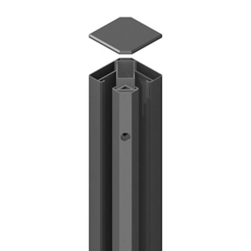 TraumGarten System Eck-Klemmpfosten (90°)-silber-1050 von TraumGarten
