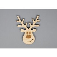 Geschenkanhänger Aus Naturholz "Rentierkopf" Typ 1 von TraumIdeen