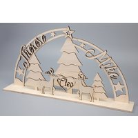 Individueller Schwibbogen Mit Ihren Namen "Verliebte Rentiere Im Herz" von TraumIdeen