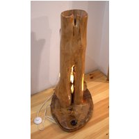 Handgefertigte Holzlampe "Der Eva" - Exklusives Design Mit Achatscheiben Und Rgb+Cct Led-Beleuchtung von TraumZauberBaumbyBE