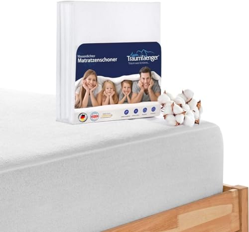 Wasserdichter Matratzenschoner und Nässeschutz (2er Set) 180x200 cm, Oeko-TEX® Standard 100 aus Baumwolle & Spannfixierung: Inkontinenzunterlage & Matratzenschutz, auch als Ersatz für Spannbettlaken von Traumfaenger