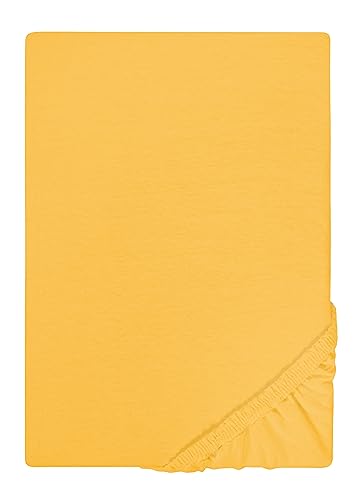 Traumhaft Schlafen - Castell - Markenbettwäsche 0077113 Spannbetttuch Jersey Stretch (Matratzenhöhe max. 22 cm) 1x 90x190 cm - 100x200 cm, leicht gelb von Traumhaft schlafen - Castell - Markenbettwäsche