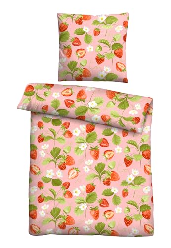 Traumhaft schlafen - Castell - Markenbettwäsche Bettwäsche Baumwoll Renforce 0400908 Erdbeere 1x 155x220 cm + 1x 80x80 cm, Rose Traumhaft schlafen - Castell - Markenbettwäsche Bettwäsche Baumwoll Renforce 0400908 Erdbeere 1x 155x220 cm + 1x 80x80 cm, Rose von Traumhaft schlafen - Castell - Markenbettwäsche