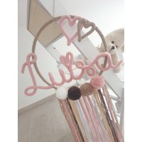 Traumfänger Mit Name, Wanddekoration Kinderzimmer Namensschriftzug Personalisiert, Babygeschenk Geburt Taufe von TraumhaftDesign