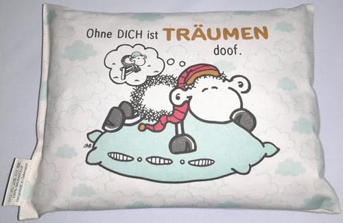 Traumhafte Genusswelten Zirbenkissen Sheepworld 19 x 26 cm Ohne Dich ist träumen Doof Schaf auf Kissen Traumhafte Genusswelten Zirbenkissen Sheepworld 19 x 26 cm Ohne Dich ist träumen Doof Schaf auf Kissen von Traumhafte Genusswelten