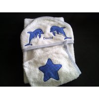 Kapuzenhandtuch Und Waschlappe Mit Wunschnamen, Baby Badeset, Geschenk Zum Geburt von TrauminselDaris