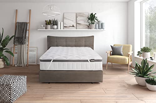Traumnacht Komfort atmungsaktive Matratzenauflage 200x200 cm, Topper, Schoner für Matratzen bis 30 cm Höhe, Öko-Tex zertifiziert, Allergiker geeignet, produziert nach deutschem Qualitätsstandard Traumnacht Komfort atmungsaktive Matratzenauflage 200x200 cm, Topper, Schoner für Matratzen bis 30 cm Höhe, Öko-Tex zertifiziert, Allergiker geeignet, produziert nach deutschem Qualitätsstandard von Traumnacht