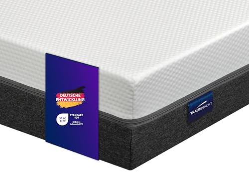 Traumnacht Cozy 7-Zonen Kaltschaummatratze mit hochwertiger Sky-Therm Auflage Öko-Tex Zertifiziert, Härtegrad 3 (mittelfest), 90 x 190 cm, Höhe 19 cm, produziert nach deutschem Qualitätsstandard von Traumnacht
